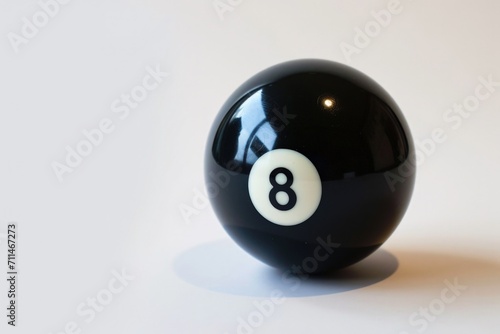 Pool 8 ball on white background, billiard games concept.