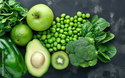 Healthy green food background