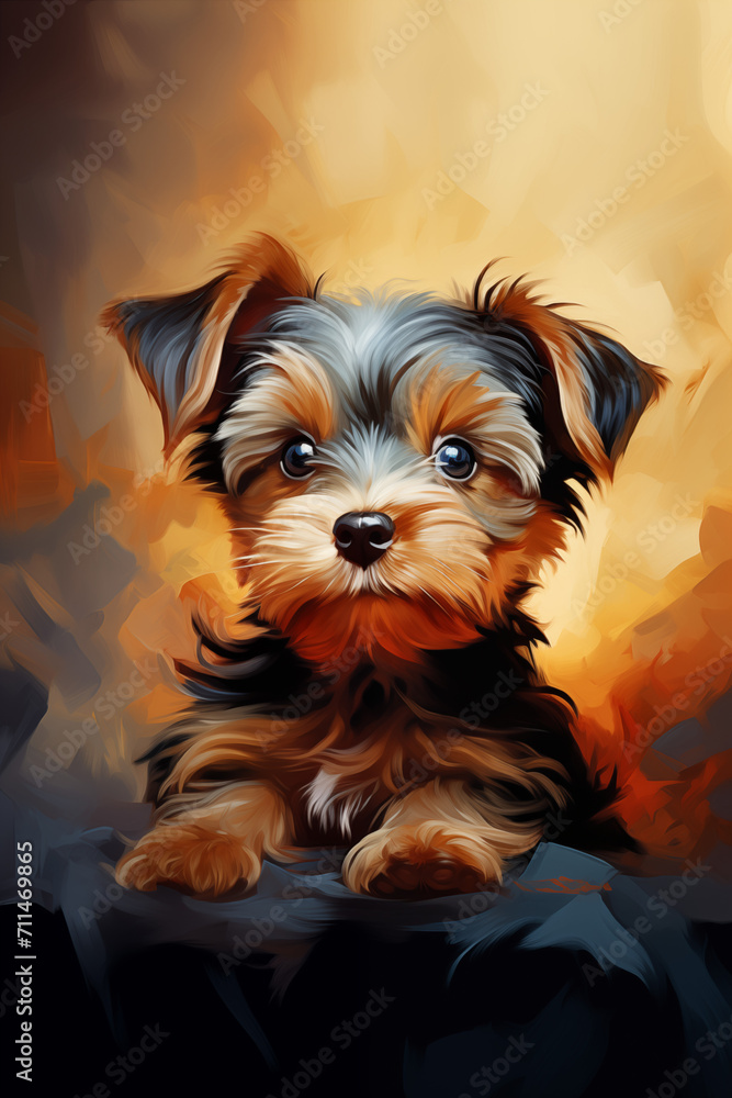 Painted Yorkshire Terrier puppy