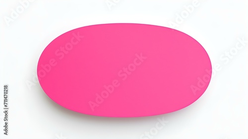 Hot Pink oval Paper Note on a white Background. Brainstorming Template with Copy Space
