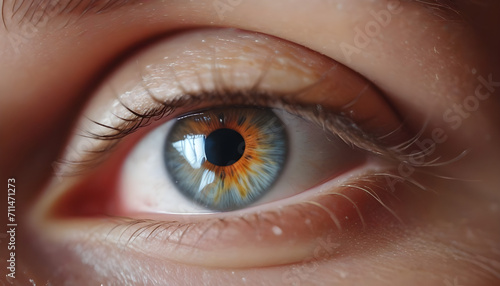close up of blue eye, Generative AI