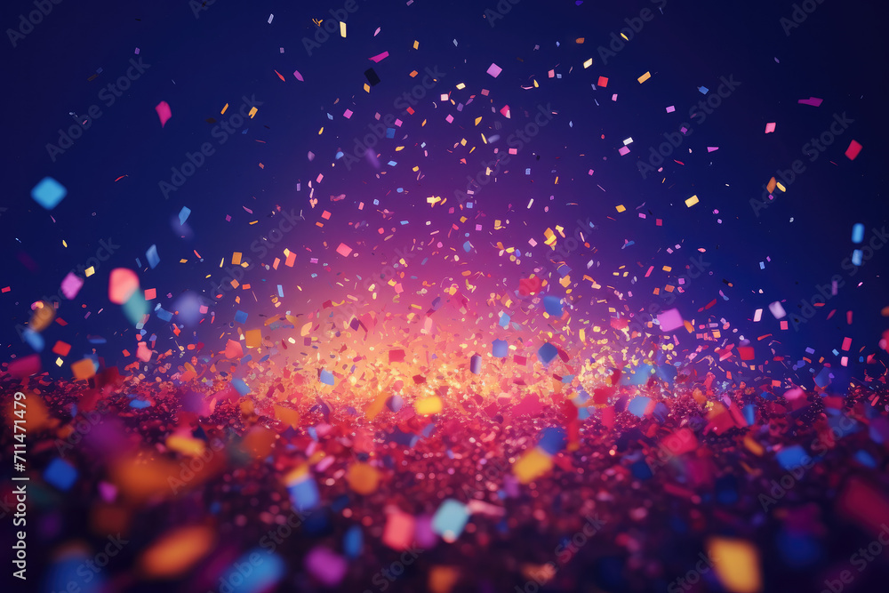 Obraz premium Eye-Popping Confetti Burst Against Gradient for Advertisements