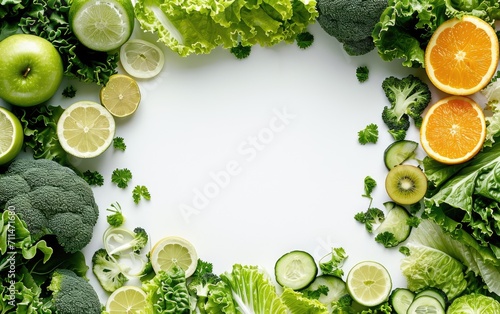 Healthy green food background