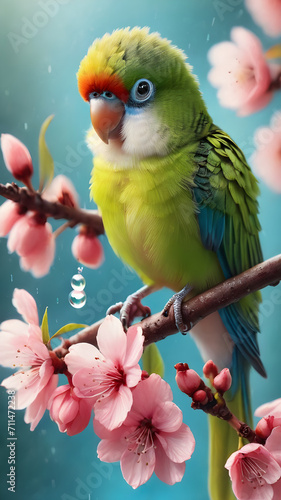 bird on a branch painting