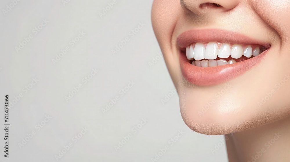 Dental care Dentistry concept, female smile after teeth whitening Dental care Dentistry concept, female smile after teeth whitening