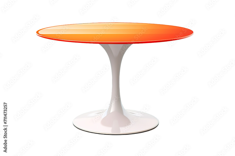 Modern Plastic White Round Table isolated on PNG Background. Generative Ai. Modern Plastic White Round Table isolated on PNG Background. Generative Ai.