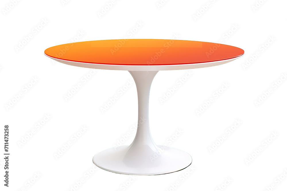 Modern Plastic White Round Table isolated on PNG Background. Generative Ai. Modern Plastic White Round Table isolated on PNG Background. Generative Ai.