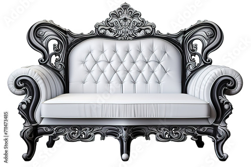 luxury classic thron sofa isolated on PNG Background. Generative Ai. photo