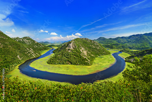 Canyon of Rijeka Crnojevica river in Skadar Lake National Park, Montenegro