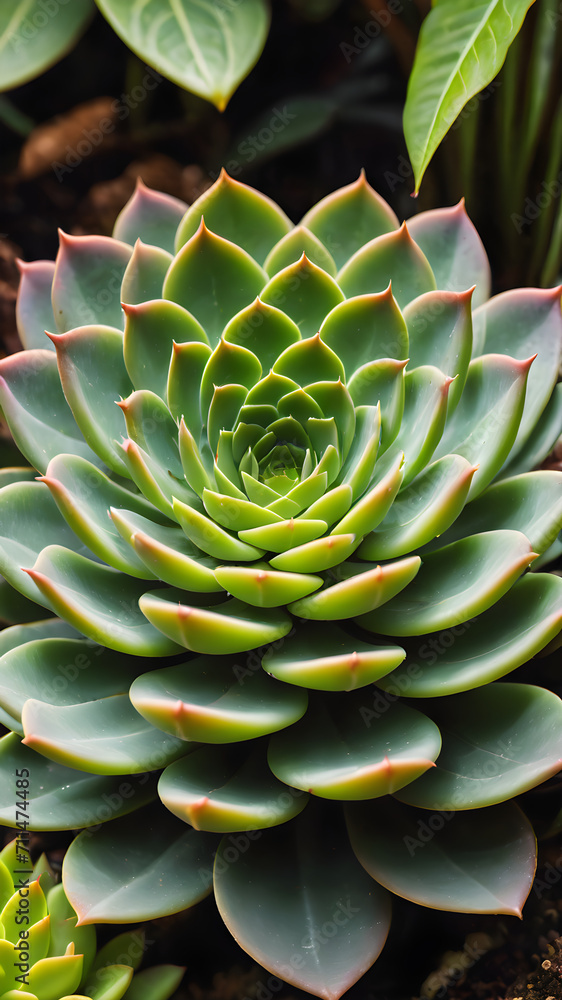 macro green succulent plants close-up in dark background macro green succulent plants close-up in dark background