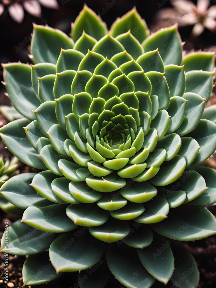 macro green succulent plants close-up in dark background macro green succulent plants close-up in dark background