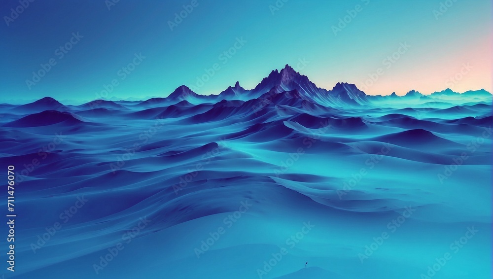 photo of a beautiful bluish desert view made by AI generative