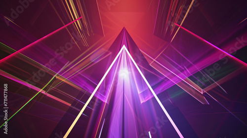 Abstract Background Beam Refraction Light Pyramid. Copy paste area for texture