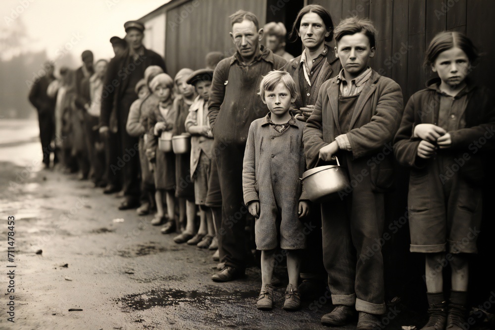 Hungry people in the time of great depression  Generative Ai