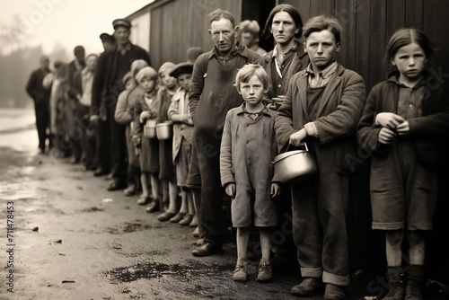 Hungry people in the time of great depression Generative Ai