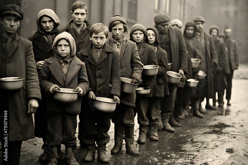 Hungry people in the time of great depression  Generative Ai