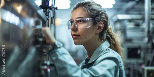 Female factory worker check...