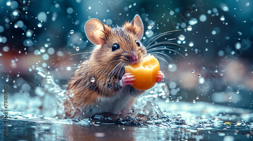 Mouse Foraging for Food Wallpaper Background Brainstorming Family Digital Art Magazine Poster Symbolimage
 photo