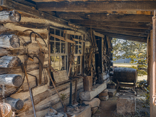Old rural work tool of American settlers