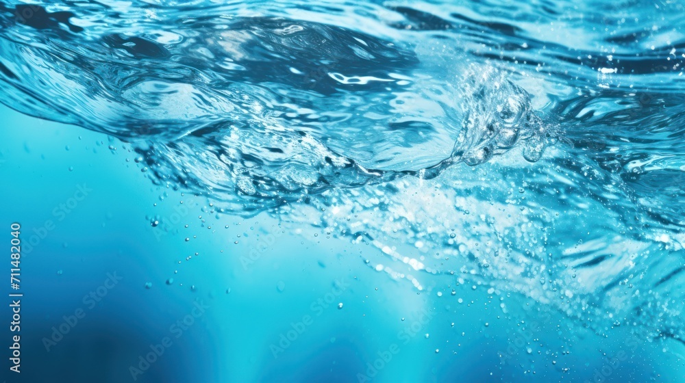 Closeup of blue water surface.