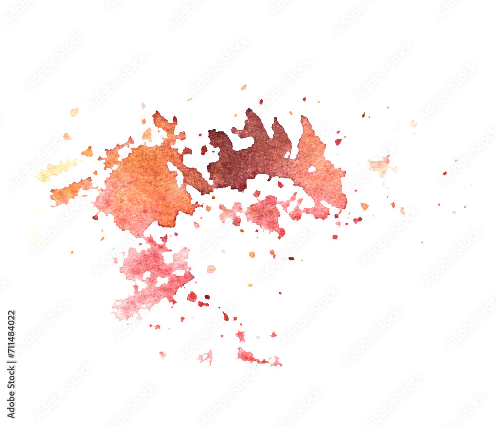 Hand-painted watercolor Illustration shades of autumn red spots and splashes. Template texture, base for your creative design of label, card, banner, print. Isolated on white background. Hand-painted watercolor Illustration shades of autumn red spots and splashes. Template texture, base for your creative design of label, card, banner, print. Isolated on white background.