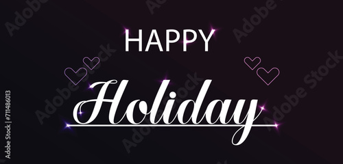 Happy Holiday Unique Text illustration Design