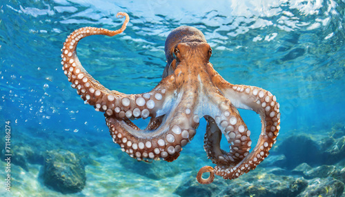 big octopus on the water