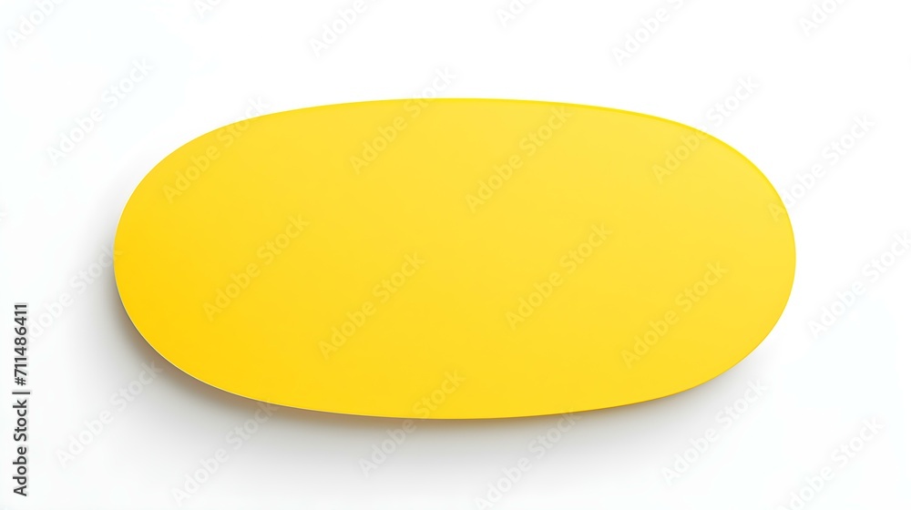 Yellow oval Paper Note on a white Background. Brainstorming Template with Copy Space Yellow oval Paper Note on a white Background. Brainstorming Template with Copy Space