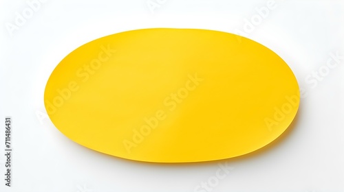 Yellow oval Paper Note on a white Background. Brainstorming Template with Copy Space