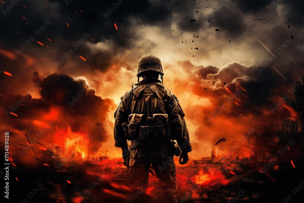 War art poster cover design background Generative Ai War art poster cover design background Generative Ai