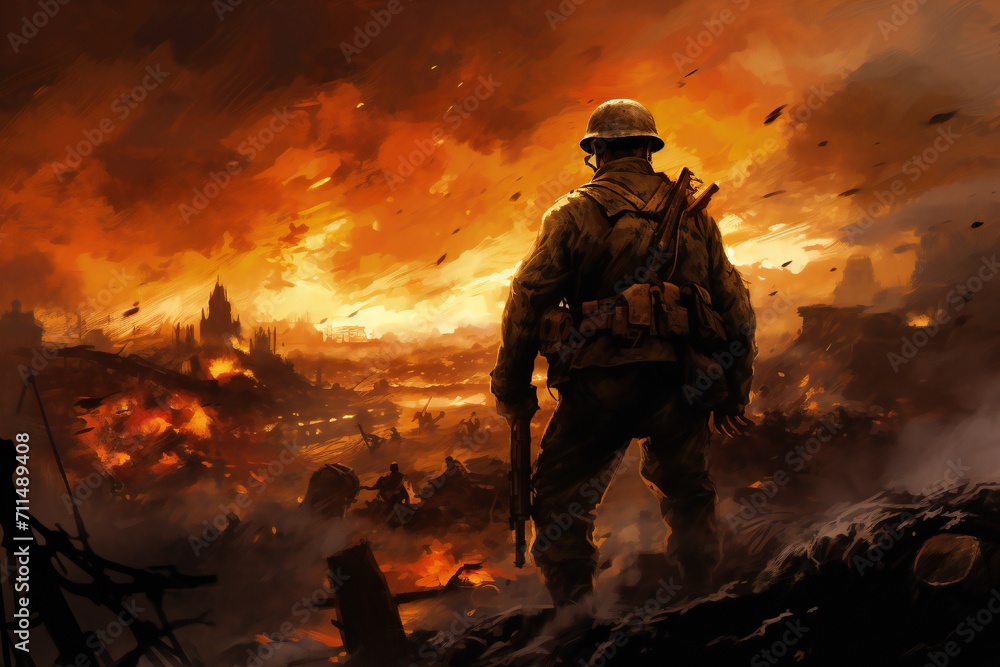 War art poster cover design background Generative Ai War art poster cover design background Generative Ai