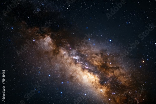 Night starry sky. Milky Way  stars and nebula. Space blue background 