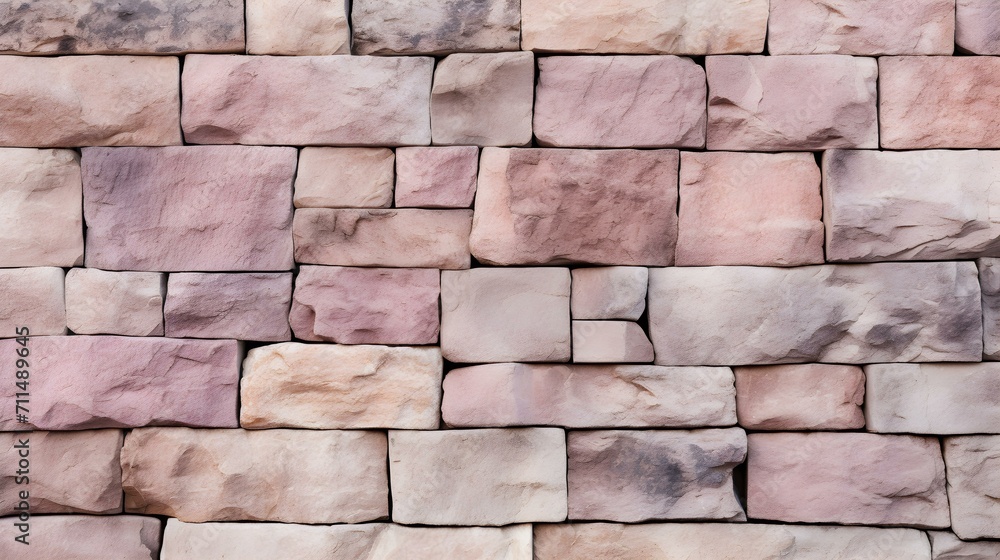Fototapeta premium Close up of a Stone Wall Texture in blush Colors. Rustic Background