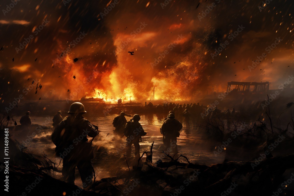 War art poster cover design background Generative Ai War art poster cover design background Generative Ai