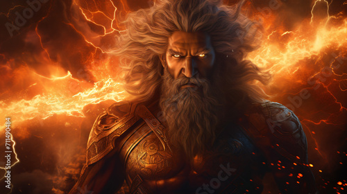 Zeus god of ancient Greek mythology. God of thunder © Ashley