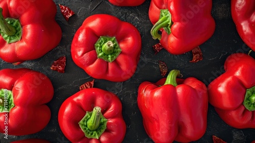 Fresh red bell pepper background    