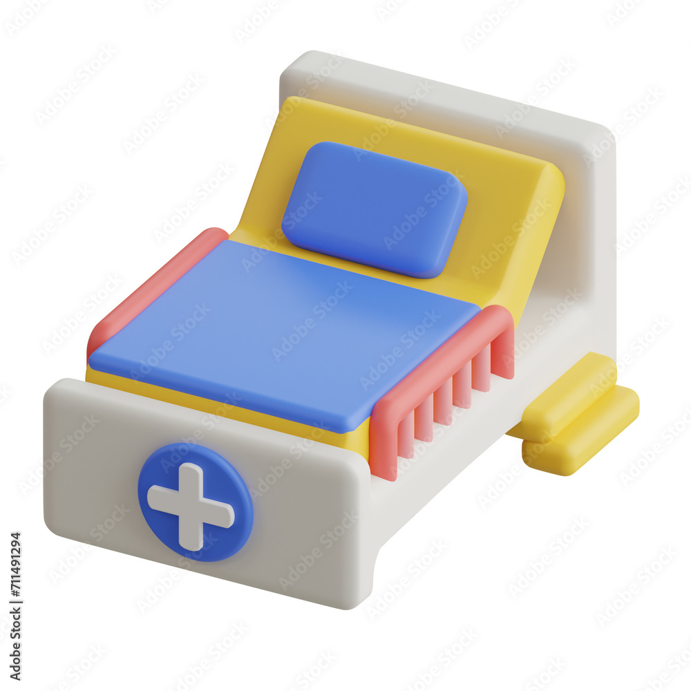 3D Hospital Bed Model Supporting Wellness Enhancing Recovery. 3d illustration, 3d element, 3d rendering. 3d visualization isolated on a transparent background 3D Hospital Bed Model Supporting Wellness Enhancing Recovery. 3d illustration, 3d element, 3d rendering. 3d visualization isolated on a transparent background