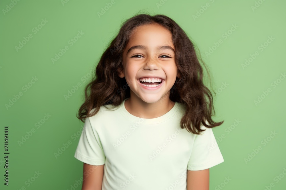 smiling little african american girl in blank t-shirt smiling little african american girl in blank t-shirt