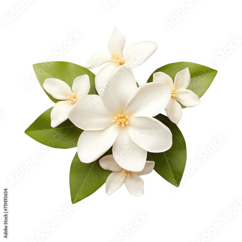 Beautiful jusmine flowers isolated on white © Tidarat