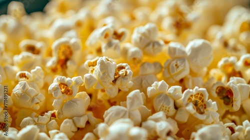 Popcorn in a close - up shot, macro shot 