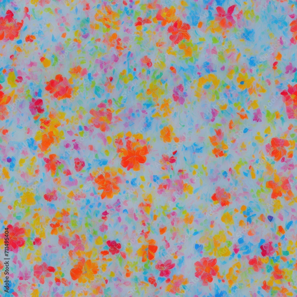 Acrylic flowers. Abstract seamless pattern. AI generated. Acrylic flowers. Abstract seamless pattern. AI generated.