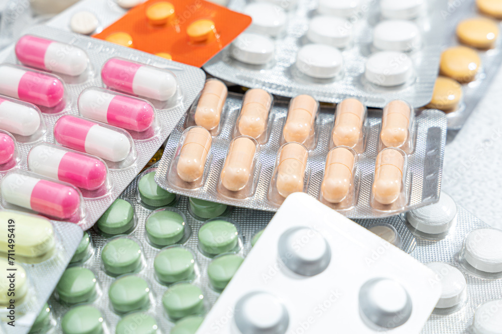 Variety of medicines and drugs.Medicine and healthcare concept. Variety of medicines and drugs.Medicine and healthcare concept.
