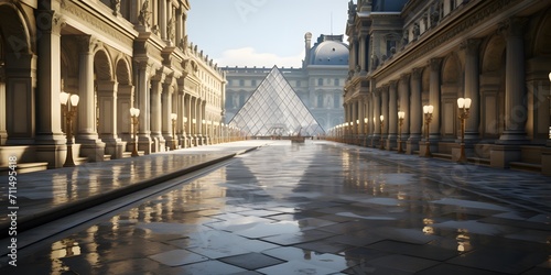 Louvre Museum, France，AI © Jing