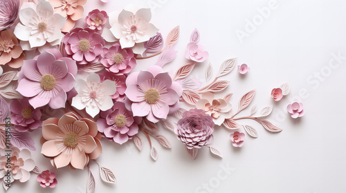 Gentle pink summer spring flower background, Happy Mother Day Women Day Valentine Day, Easter time, copy space, greeting card, invitation, banner, romantic background design blossom #711495853