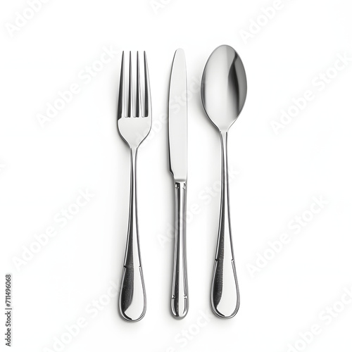 Fork and knife isolated on white background  simple style  png 