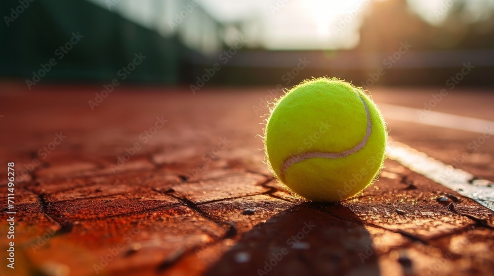 Tennis Ball on the Court Close Up     