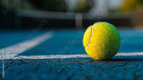 Tennis Ball on the Court Close Up       