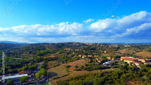 Tuscany - Italy - Aerial view over the Tuscan landscape south of Siena © Bärbel