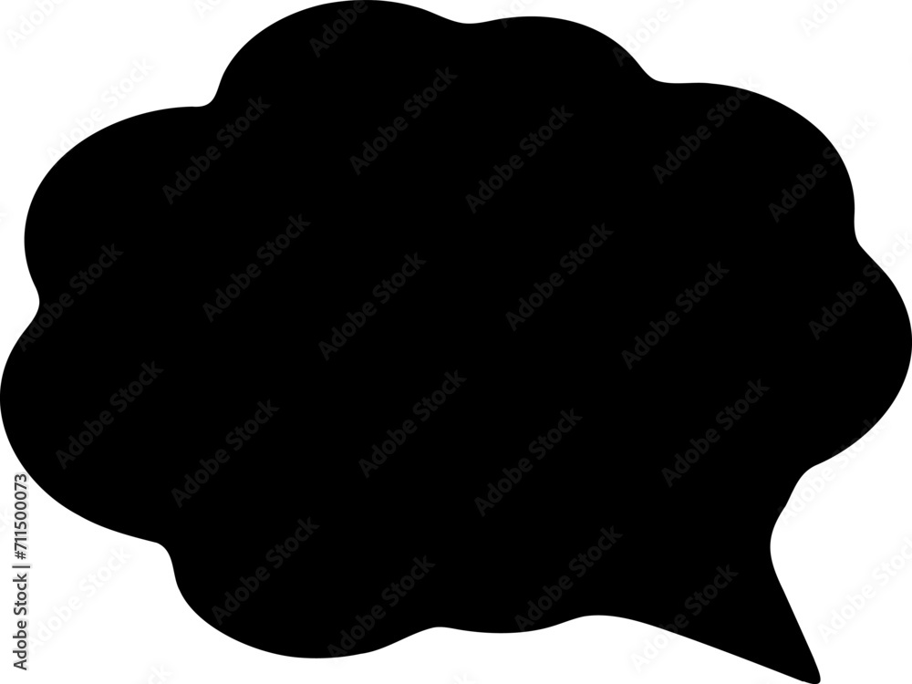 Speech bubble silhouette icon vector illustration. Comic bubble symbol hand drawing design element Speech bubble silhouette icon vector illustration. Comic bubble symbol hand drawing design element
