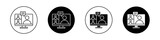 Online meeting icon set. Zoom Remote class learning video call vector symbol in a black filled and outlined style. Virtual online office work meeting sign.